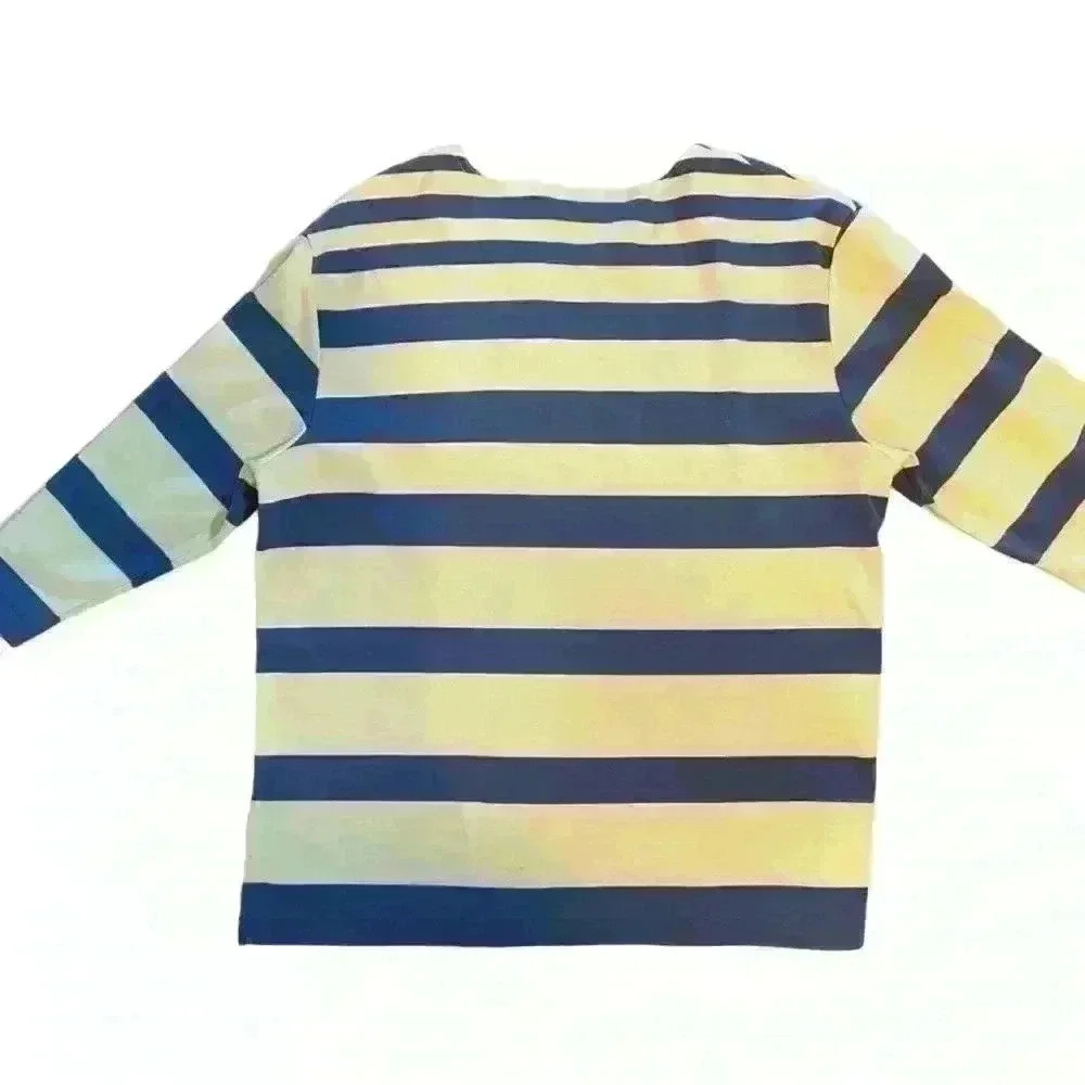 Vintage Needle & Threads Women’s Top Size M Yellow Blue Embroidered Nautical - Picture 5 of 9